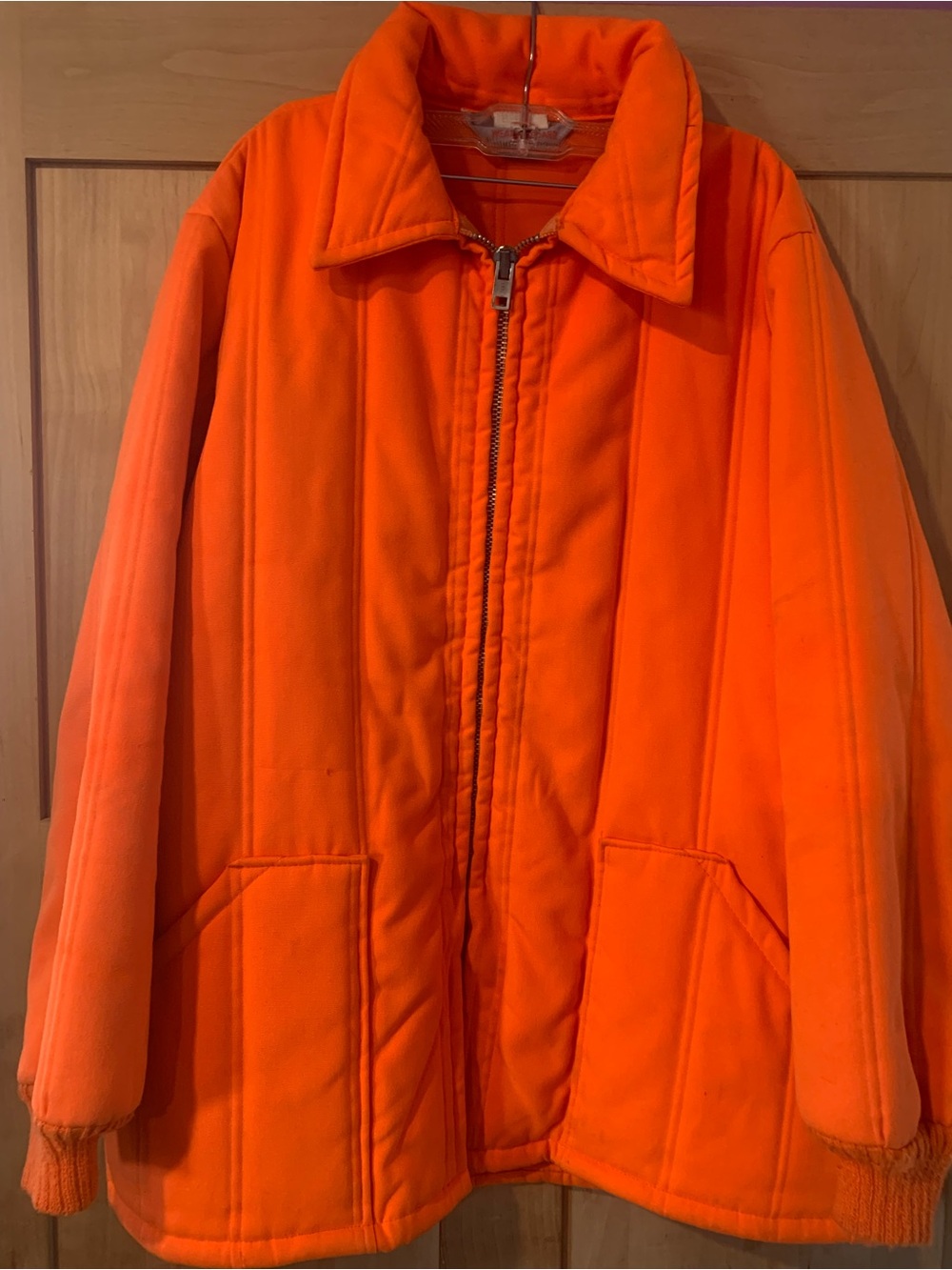 Vintage Shane WeatherGuard Unisex Bright Orange Zip-Front Hunting Jacket